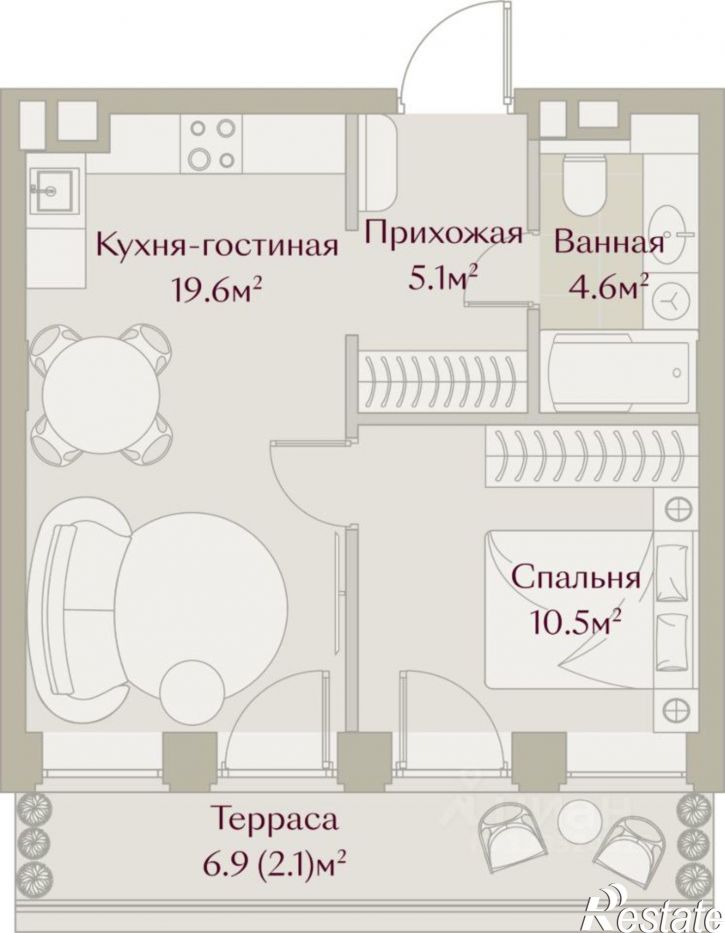 1-комн квартира в новом доме Казань, Щербаковский переулок
