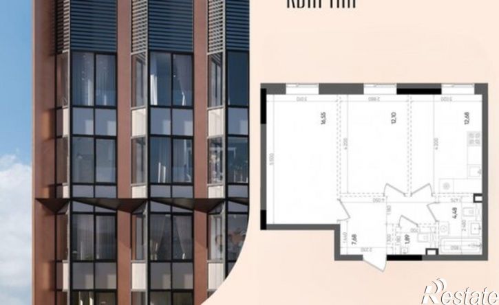 2-комн квартира в новом доме Республика Татарстан (Татарстан), Казань, Вознесенский тракт, 147