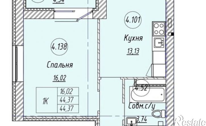 1-комн квартира в новом доме Республика Татарстан (Татарстан), Альметьевск, улица Ленина, 173