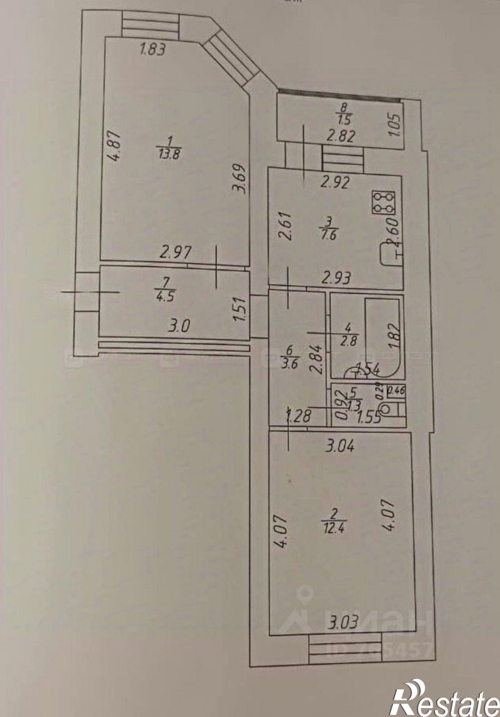 2-комн квартира Татарстан, Лаишевский, Габишево, ул. Северная, 3