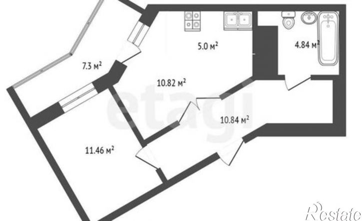 2-комн квартира Республика Татарстан (Татарстан), Набережные Челны, улица Академика Королёва, 20Г