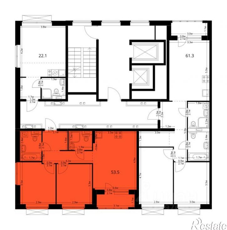 2-комн квартира в новом доме Казань, ЖК Сиберово