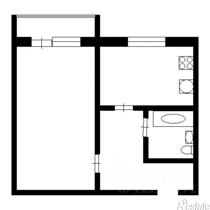 1-комн квартира Меридианная улица, 8,  д. 8