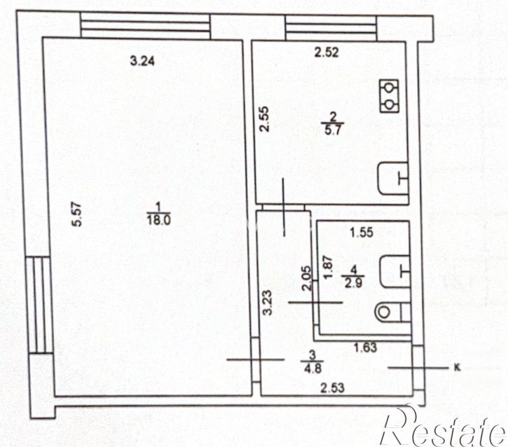 1-комн квартира Волгоградская улица, 13,  д. 13