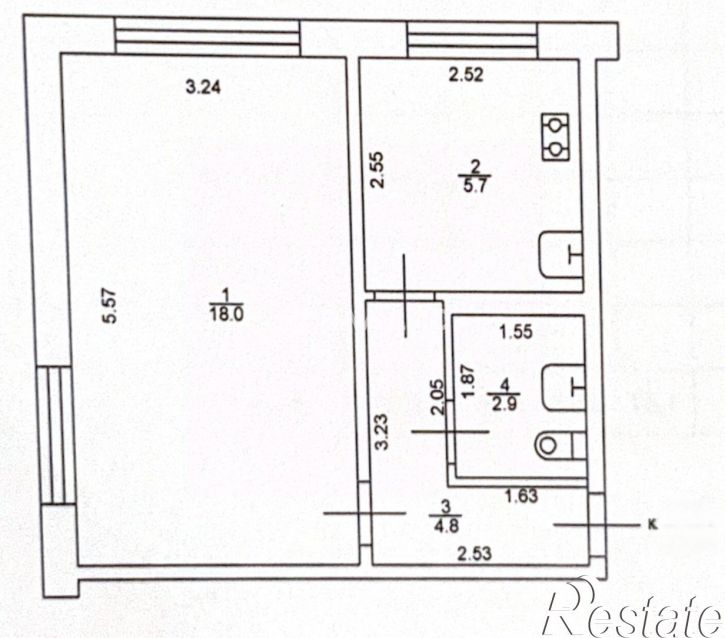 1-комн квартира Волгоградская улица, 13,  д. 13