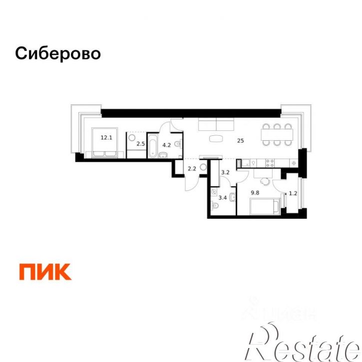 2-комн квартира в новом доме проезд Владимира Шнеппа, 5 к2,  д. 5 к2