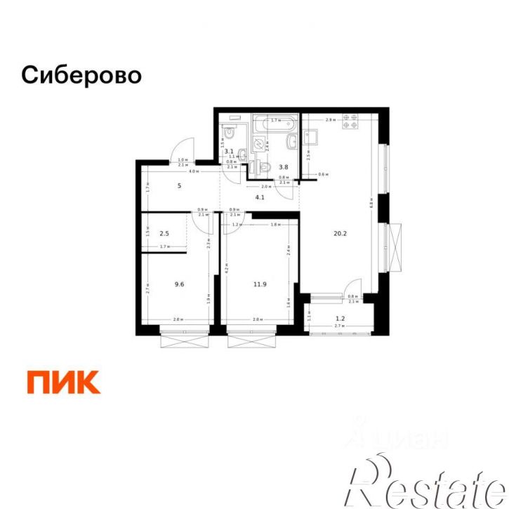 2-комн квартира в новом доме проезд Владимира Шнеппа, 5 к2,  д. 5 к2