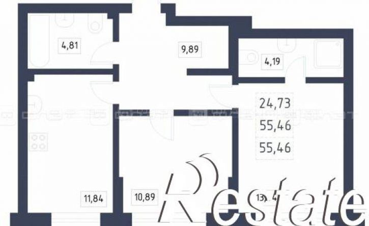 2-комн квартира в новом доме Авангардная улица, 90Б,  д. 90Б