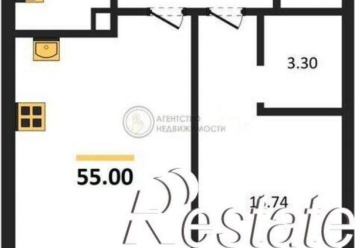 1-комн квартира улица Генерала Ерина, 5Д,  д. 5Д
