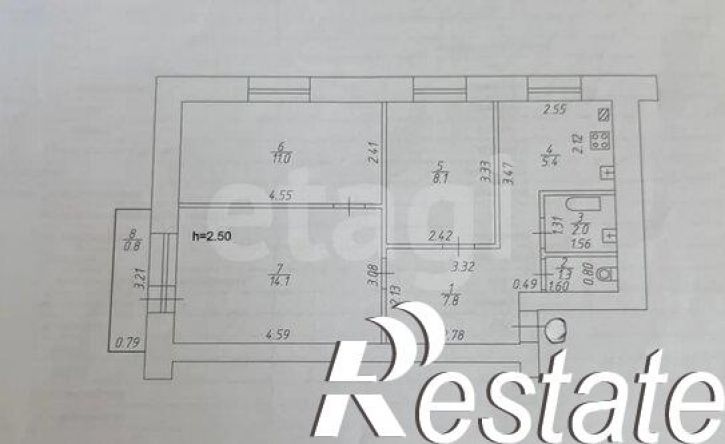 3-комн квартира Ленинградская улица, 32А,  д. 32А