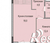 1-комн, 40 кв м, этаж 13/14 Республика Татарстан (Татарстан), территория Ферма-2