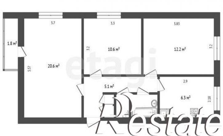 3-комн квартира Казанский проспект, 13,  д. 13