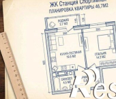 2-комн, 47кв м, этаж 8/19 улица Ярышлар, 8